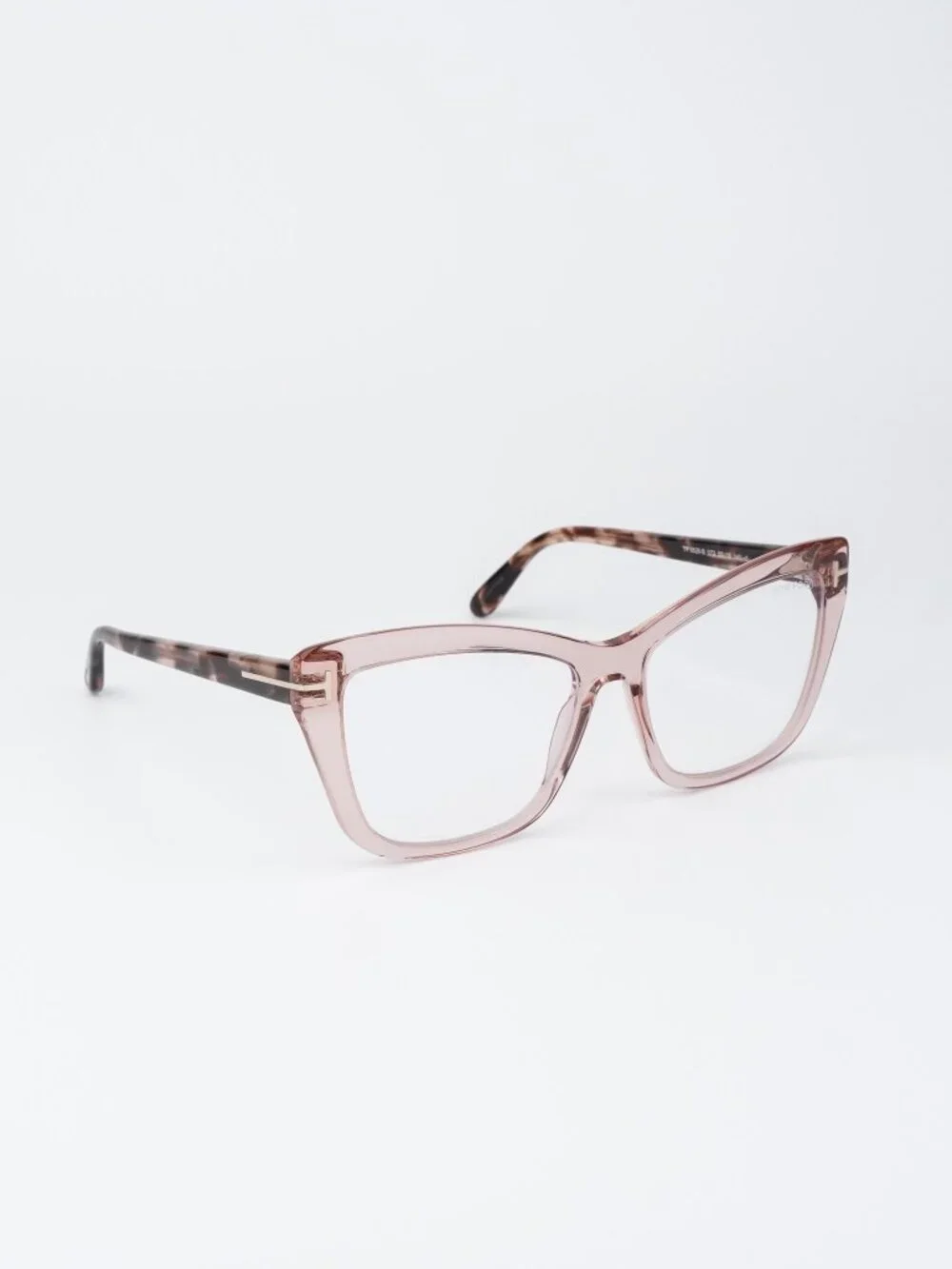 Tom Ford Women Eyeglasses Transparent Pink Cat Eye FT5826-B 072 NEW AUTHENTIC